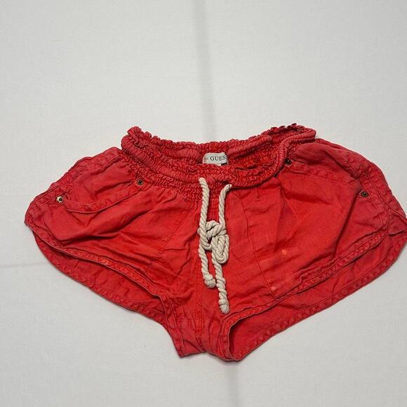 Guess Vintage Low Rise 100% Linen Size Medium Shorts Perfect For Summer - Picture 1 of 6